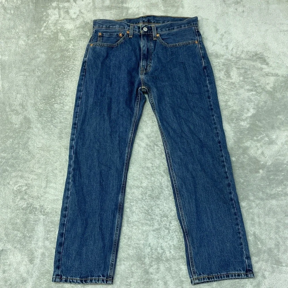 NWOT Levi's 505 Regular Fit Jeans Men's 34x30 Blue 100% Cotton Straight Leg